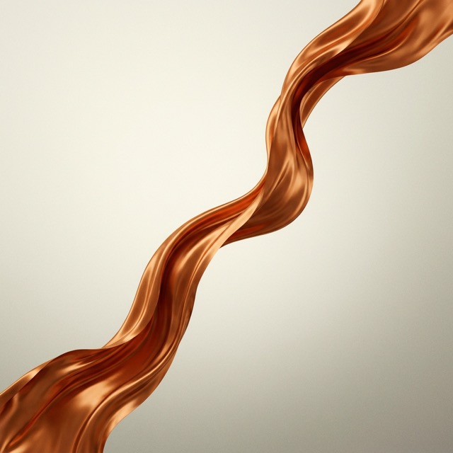 Copper silk path rising diagonally